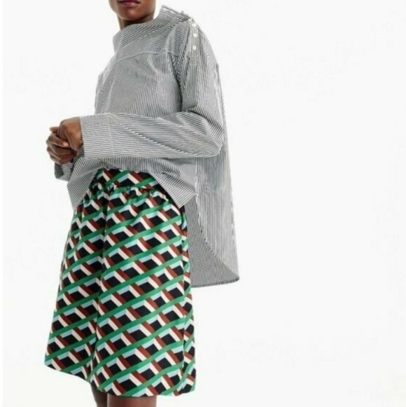 J. Crew Dresses & Skirts - J. Crew Ratti Retro Silk Geometric Skirt in Simpatico Diamond Lattice NWT